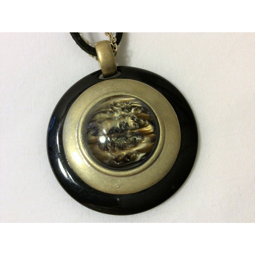 Liz & Co. Round Tiger Eye Pendant Cord & Chain Statement Necklace - Picture 2 of 4